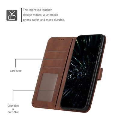 For Motorola Moto G Play 5G 2024 Stitching Calf Texture Buckle Leather Phone Case(Brown) - Motorola Cases by buy2fix | Online Shopping UK | buy2fix