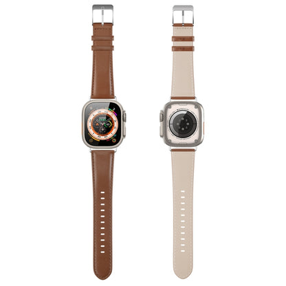 For Apple Watch 38mm DUX DUCIS YS Series Genuine Leather Watch Band(Brown) - Watch Bands by DUX DUCIS | Online Shopping UK | buy2fix