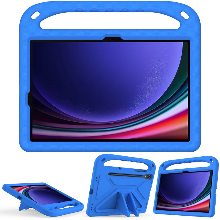 For Samsung Galaxy Tab S9 Handle EVA Shockproof Tablet Case with Holder(Blue) - Galaxy Tab S9 Cases by buy2fix | Online Shopping UK | buy2fix