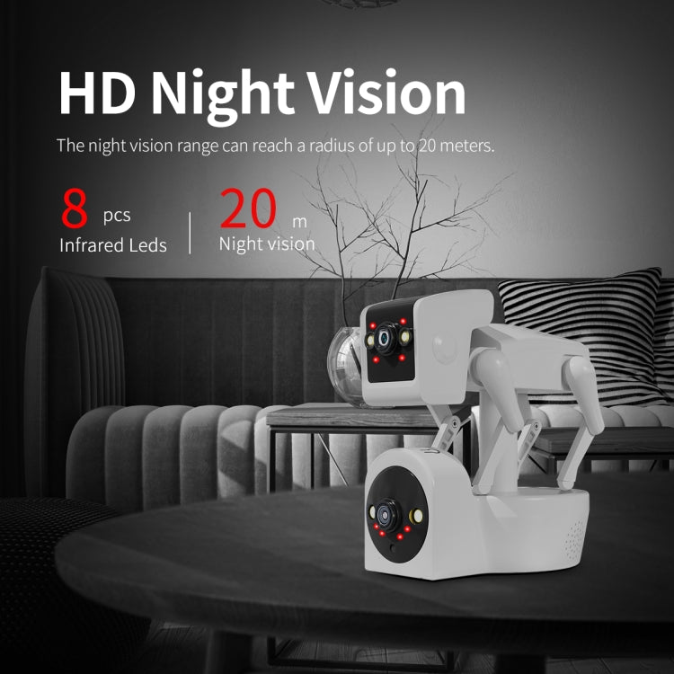 ESCAM PT212 4MP Dual Lens Robot Dog WiFi Camera Supports Cloud Storage/Two-way Audio/Night Vision, Specification:AU Plug - Wireless Camera by ESCAM | Online Shopping UK | buy2fix