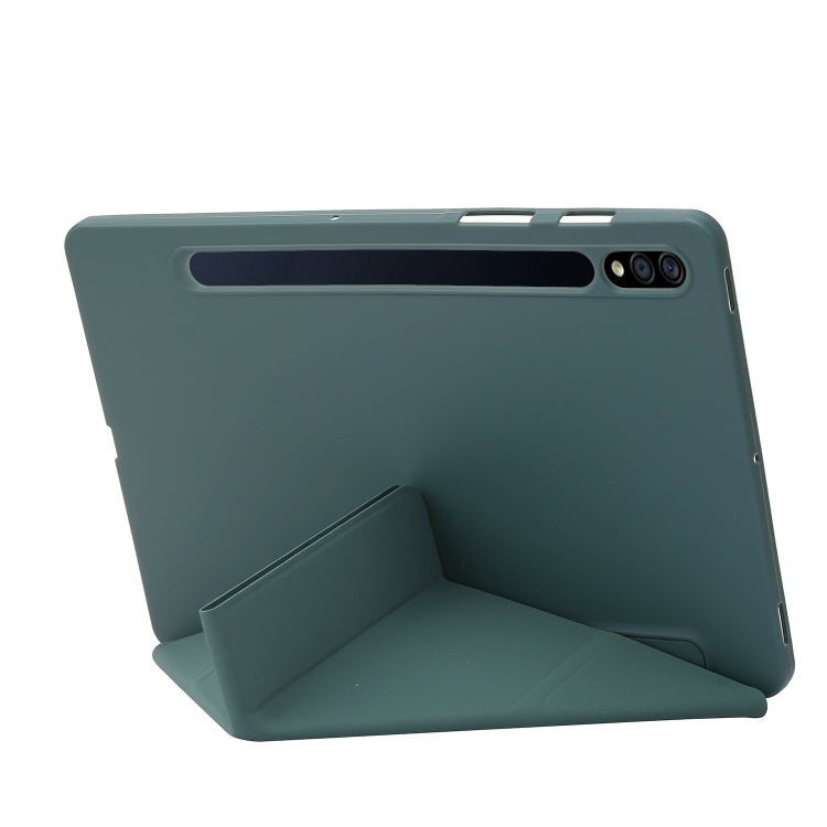 For Samsung Galaxy Tab S9+ Deformation Silicone Leather Tablet Case(Dark Green) - Galaxy Tab S9+ Cases by buy2fix | Online Shopping UK | buy2fix