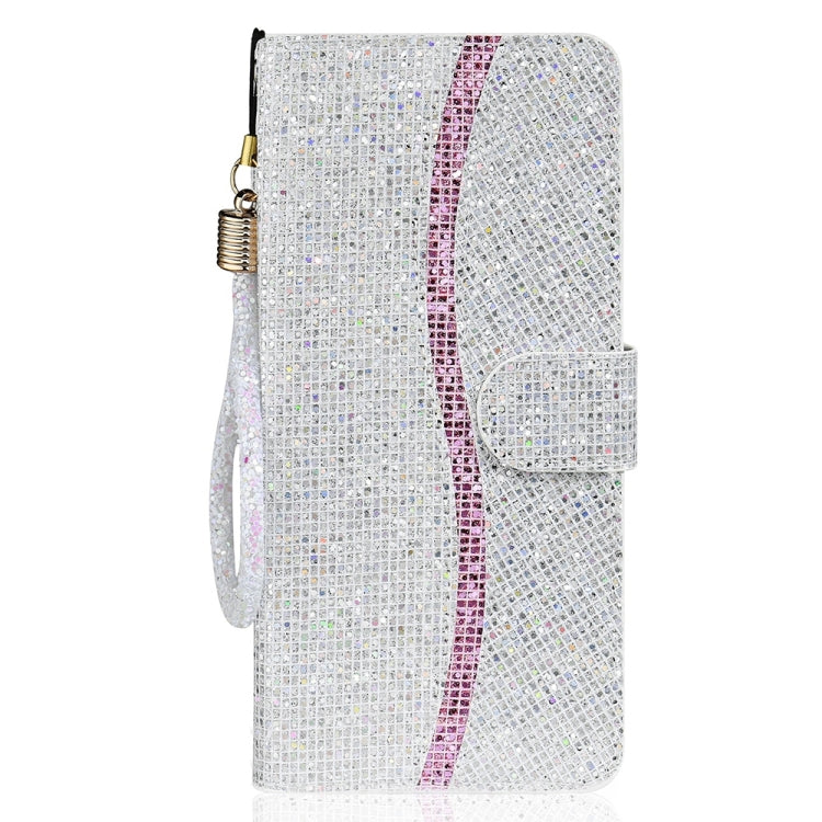 For iPhone 16 Glitter Powder Filp Leather Phone Case(Silver) - iPhone 16 Cases by buy2fix | Online Shopping UK | buy2fix