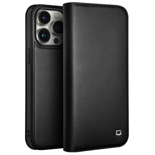 For iPhone 15 Pro Max QIALINO Classic Gen2 Genuine Leather Phone Case(Black) - iPhone 15 Pro Max Cases by QIALINO | Online Shopping UK | buy2fix