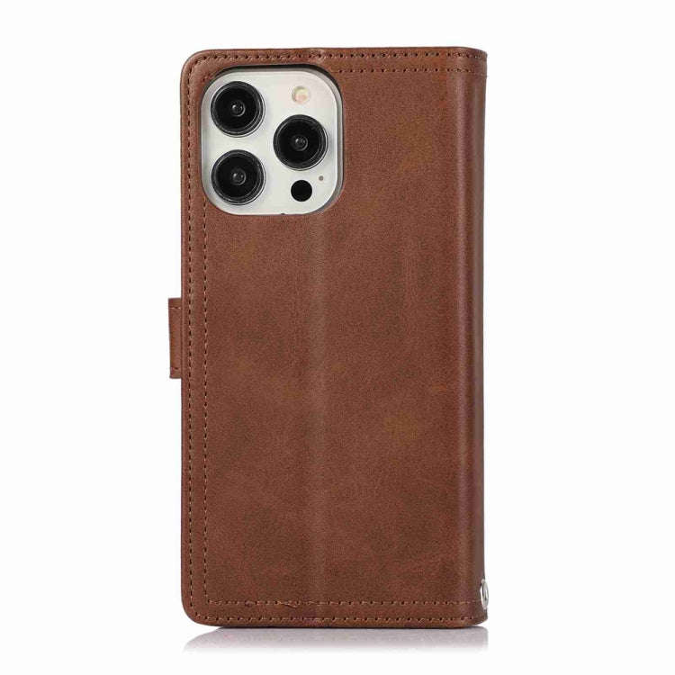 For iPhone 16 Pro Max Wristband Card Slot Leather Phone Case(Coffee) - iPhone 16 Pro Max Cases by buy2fix | Online Shopping UK | buy2fix