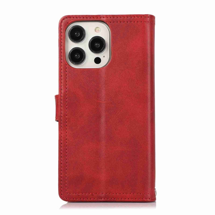 For iPhone 16 Pro Wristband Card Slot Leather Phone Case(Red) - iPhone 16 Pro Cases by buy2fix | Online Shopping UK | buy2fix