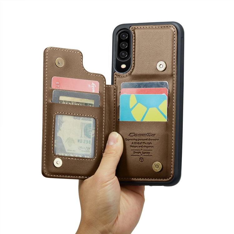 For Samsung Galaxy A30s/A50s/A50 CaseMe C22 Card Slots Holder RFID Anti-theft Phone Case(Brown) - Galaxy Phone Cases by CaseMe | Online Shopping UK | buy2fix