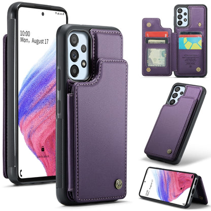 For Samsung Galaxy A53 5G CaseMe C22 Card Slots Holder RFID Anti-theft Phone Case(Purple) - Galaxy Phone Cases by CaseMe | Online Shopping UK | buy2fix