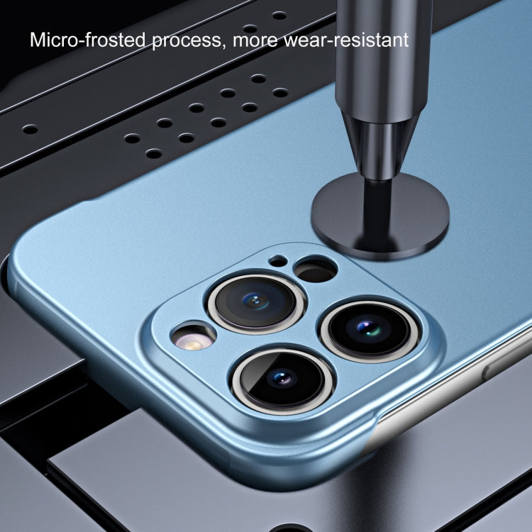 For iPhone 15 Pro Max Frameless Metallic Paint Hybrid PC Phone Case(Sierra Blue) - iPhone 15 Pro Max Cases by buy2fix | Online Shopping UK | buy2fix