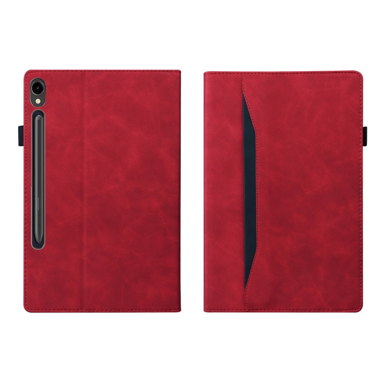 For Samsung Galaxy Tab S9 FE Splicing Shockproof Leather Tablet Case(Red) - Galaxy Tab S9 FE by buy2fix | Online Shopping UK | buy2fix