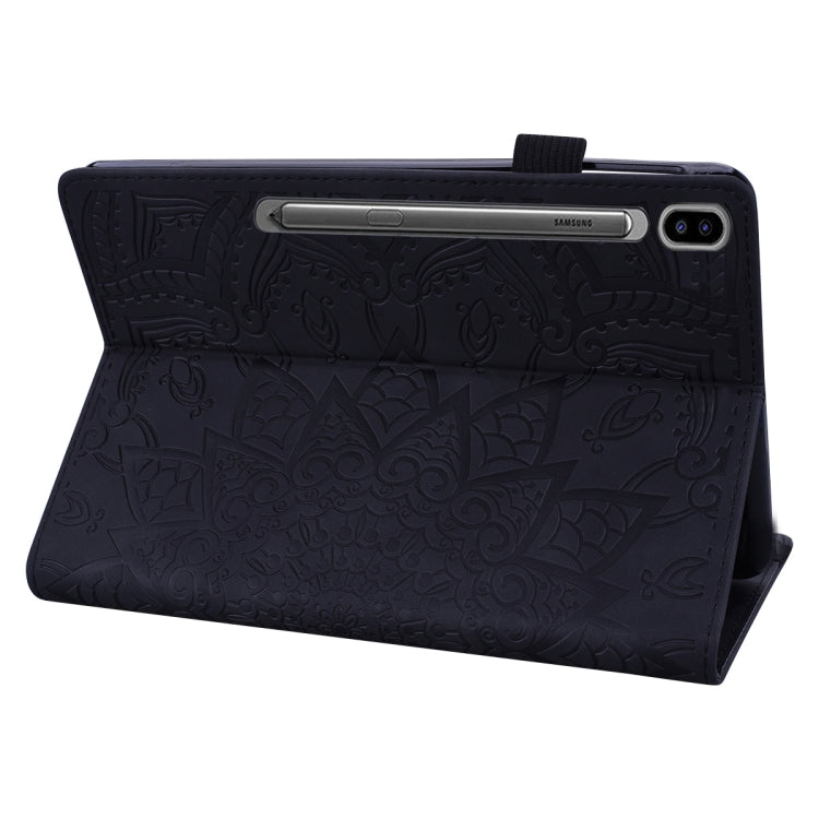 For Samsung Galaxy Tab S9 FE+ Calf Texture Embossed Leather Tablet Case(Black) - Galaxy Tab S9 FE+ by buy2fix | Online Shopping UK | buy2fix