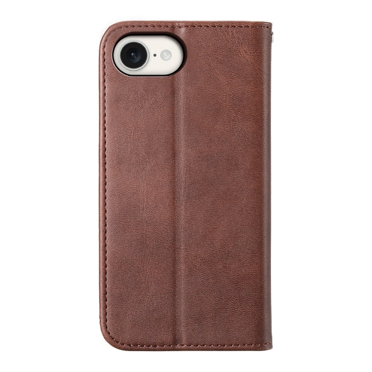 For iPhone SE 2024 Cubic Grid Calf Texture Magnetic Leather Phone Case(Brown) - More iPhone Cases by buy2fix | Online Shopping UK | buy2fix