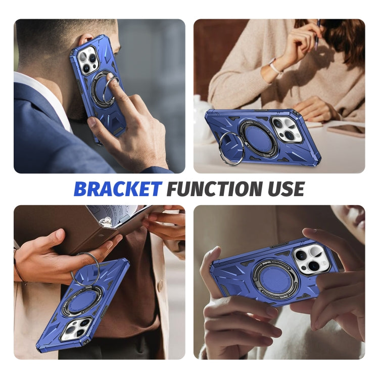 For iPhone 14/13 MagSafe Magnetic Shockproof Phone Case with Ring Holder(Navy Blue) - iPhone 14 Cases by buy2fix | Online Shopping UK | buy2fix