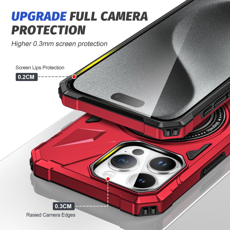 For iPhone 14 Pro MagSafe Magnetic Shockproof Phone Case with Ring Holder(Red) - iPhone 14 Pro Cases by buy2fix | Online Shopping UK | buy2fix