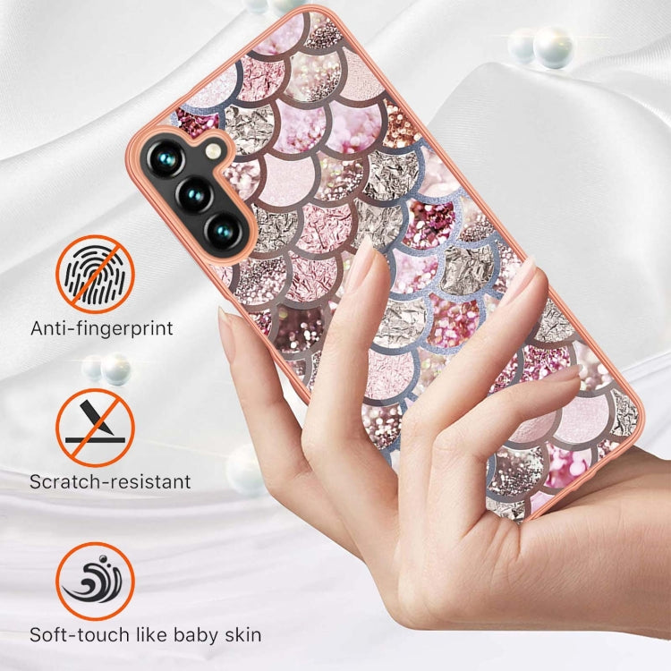 For Samsung Galaxy A55 5G Electroplating IMD TPU Phone Case(Pink Scales) - Galaxy Phone Cases by buy2fix | Online Shopping UK | buy2fix