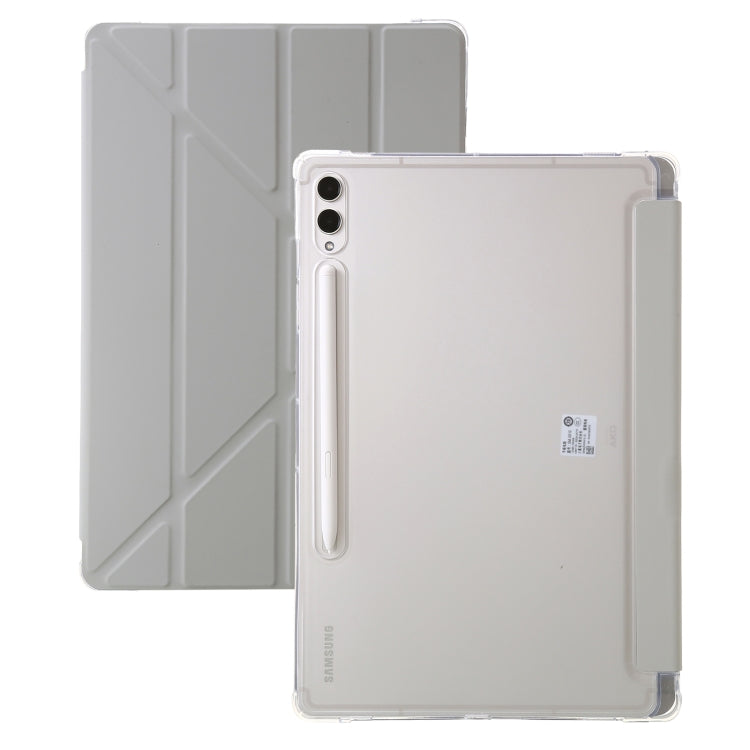 For Samsung Galaxy Tab S9 FE Clear Acrylic Deformation Leather Tablet Case(Grey) - Galaxy Tab S9 FE by buy2fix | Online Shopping UK | buy2fix