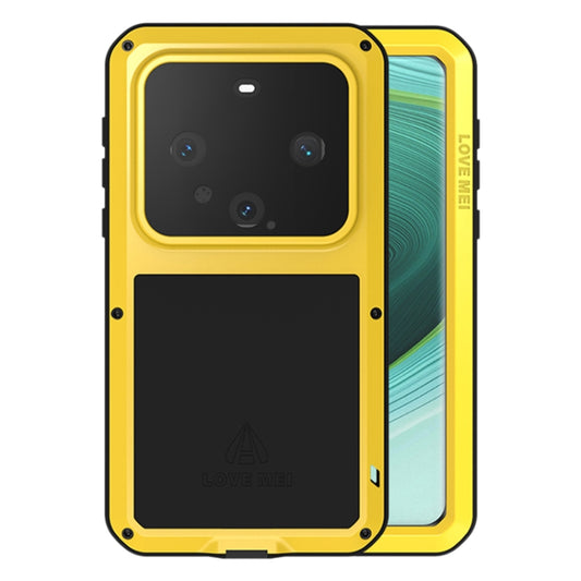 For Huawei Mate 60 Pro / 60 Pro+ LOVE MEI Metal Shockproof Life Waterproof Dustproof Phone Case(Yellow) - Huawei Cases by LOVE MEI | Online Shopping UK | buy2fix