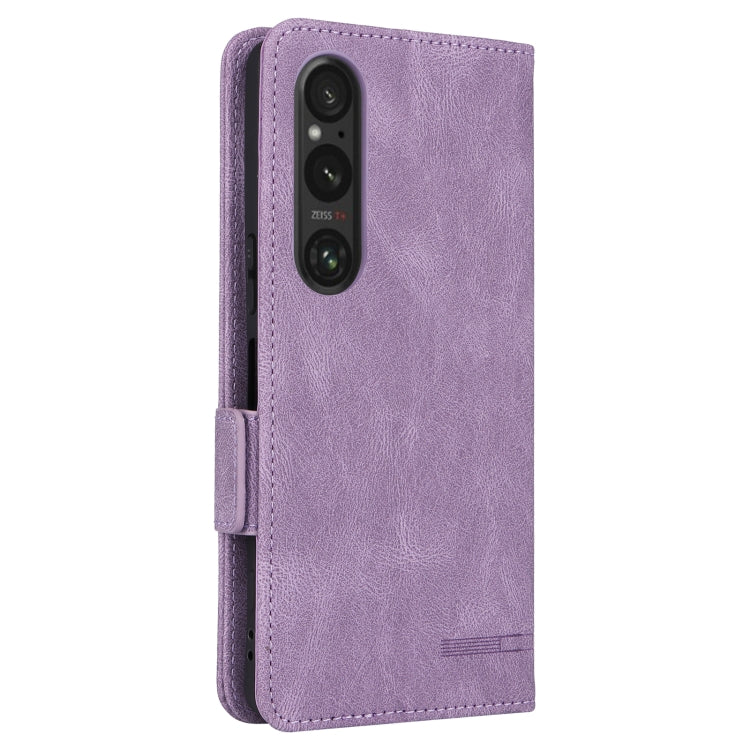 For Sony Xperia 1 VI 2024 Magnetic Clasp Leather Phone Case(Purple) - Sony Cases by buy2fix | Online Shopping UK | buy2fix