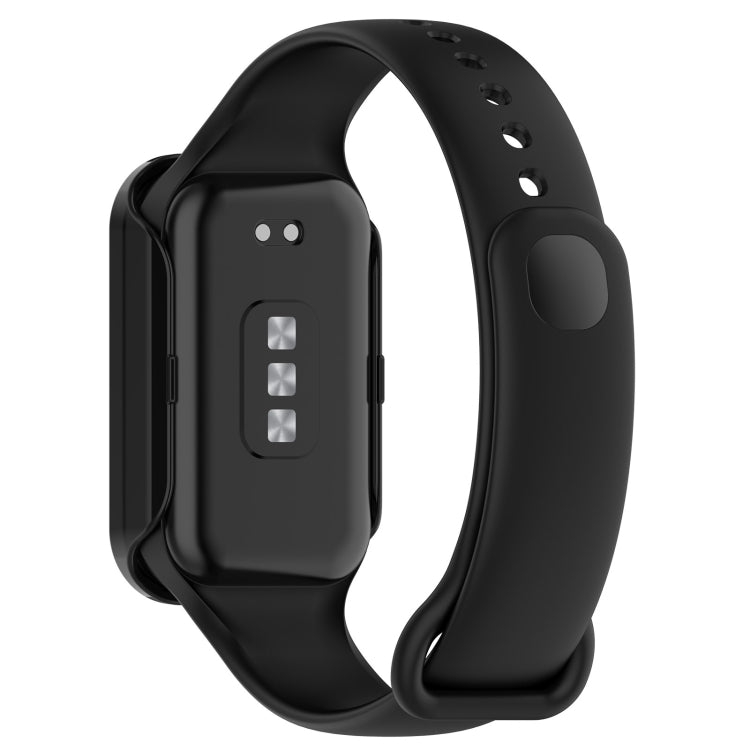 For Xiaomi Smart Band 8 Active / Redmi Band 2 PC + Tempered Film Integrated Watch Protective Case(Black) - Watch Cases by buy2fix | Online Shopping UK | buy2fix