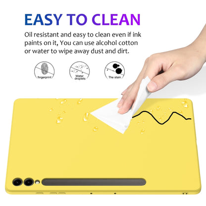 For Samsung Galaxy Tab S9+ Pure Color Liquid Silicone Shockproof Tablet Case(Yellow) - Galaxy Tab S9+ Cases by buy2fix | Online Shopping UK | buy2fix