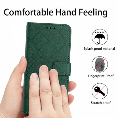 For Xiaomi Poco M5 / M4 5G Rhombic Grid Texture Leather Phone Case(Green) - Xiaomi Cases by buy2fix | Online Shopping UK | buy2fix