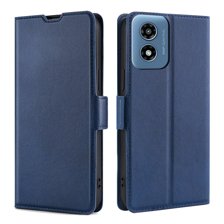 For Motorola Moto G Play 4G 2024 Ultra-thin Voltage Side Buckle Horizontal Flip Leather Phone Case(Blue) - Motorola Cases by buy2fix | Online Shopping UK | buy2fix