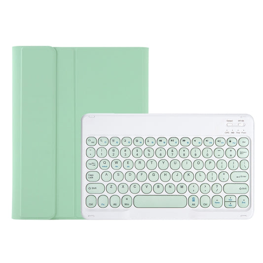 For Samsung Galaxy Tab A9+ X210/X215/X215 YA09B Candy Color TPU Round Keycap Bluetooth Keyboard Leather Case with Pen Slot(Light Green) - Samsung Keyboard by buy2fix | Online Shopping UK | buy2fix