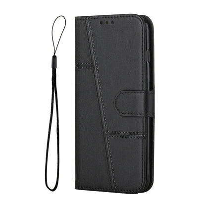 For OPPO A79 5G Stitching Calf Texture Buckle Leather Phone Case(Black) - OPPO Cases by buy2fix | Online Shopping UK | buy2fix