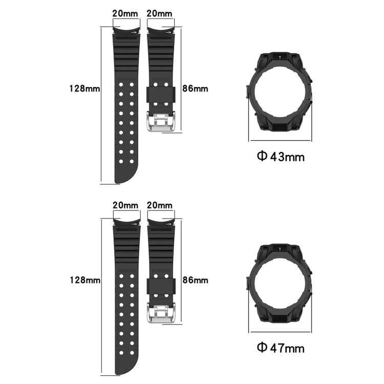 For Samsung Galaxy Watch 6 40mm Armor Silicone Watch Band + Watch Case Set(White) - Watch Bands by buy2fix | Online Shopping UK | buy2fix