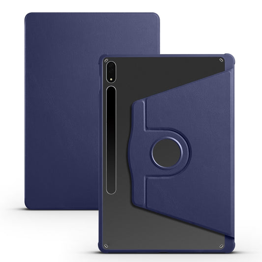 For Samsung Galaxy Tab S8+ X800 Acrylic 360 Degree Rotation Holder Tablet Leather Case(Dark Blue) - Galaxy Tab S8+ Cases by buy2fix | Online Shopping UK | buy2fix