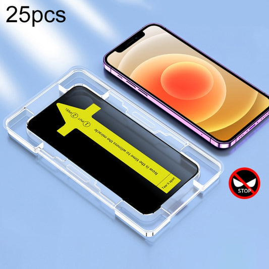 For iPhone 12 Pro / 12 25pcs Anti-peeping Fast Attach Dust-proof Anti-static Tempered Glass Film - iPhone 12 / 12 Pro Tempered Glass by buy2fix | Online Shopping UK | buy2fix