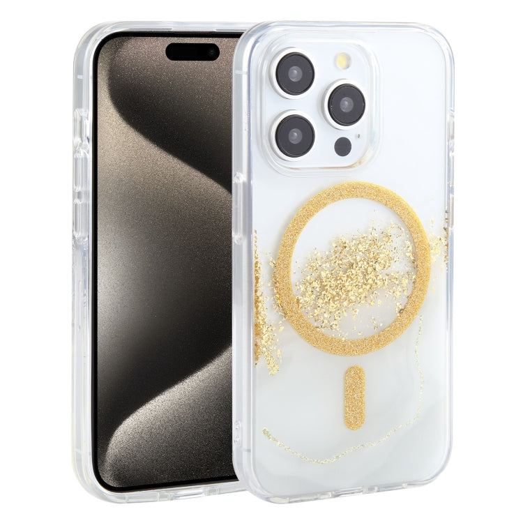 For iPhone 15 Pro DFANS DESIGN Magsafe Magnetic Starlight Shining Phone Case(Gold Foil Marble) - iPhone 15 Pro Cases by DFANS DESIGN | Online Shopping UK | buy2fix