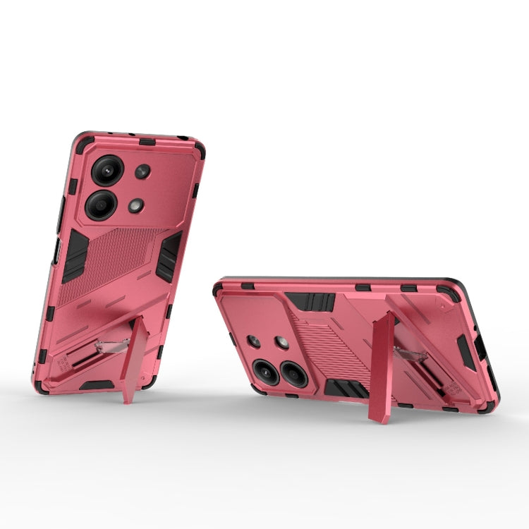 For Xiaomi Redmi Note 13R Pro 5G Punk Armor 2 in 1 PC + TPU Phone Case with Holder(Light Red) - Xiaomi Cases by buy2fix | Online Shopping UK | buy2fix