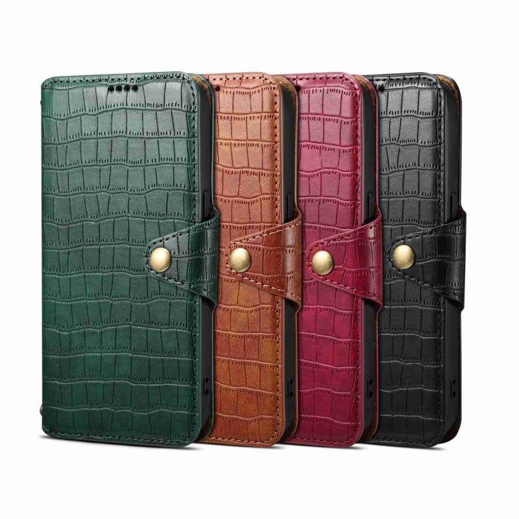 For Samsung Galaxy S24 5G Denior Crocodile Texture Oil Edge Leather Phone Case(Green) - Galaxy S24 5G Cases by Denior | Online Shopping UK | buy2fix