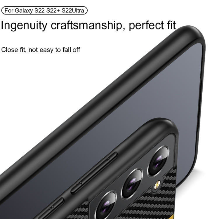 For Samsung Galaxy S25+ 5G Ultra-thin Carbon Fiber Texture Splicing Phone Case(Yellow) - Galaxy S25+ 5G Cases by buy2fix | Online Shopping UK | buy2fix