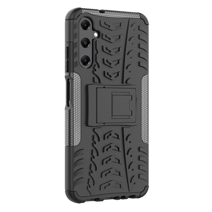 For Samsung Galaxy A05s Tire Texture TPU + PC Phone Case with Holder(Black) - Galaxy Phone Cases by buy2fix | Online Shopping UK | buy2fix