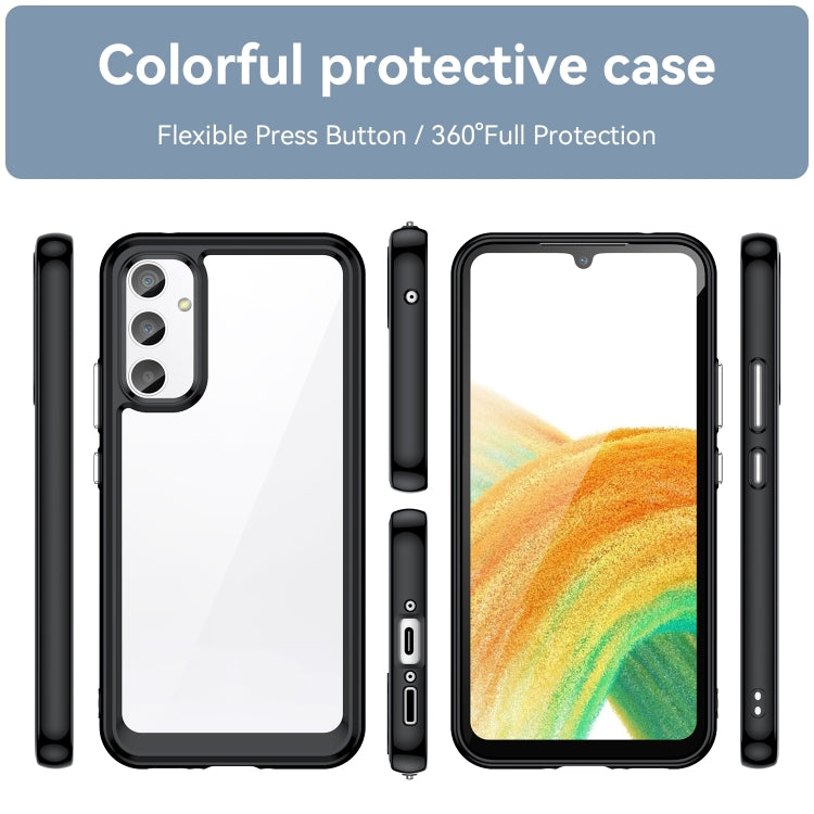 For Samsung Galaxy A25 5G Colorful Series Acrylic Hybrid TPU Phone Case(Black) - Galaxy Phone Cases by buy2fix | Online Shopping UK | buy2fix