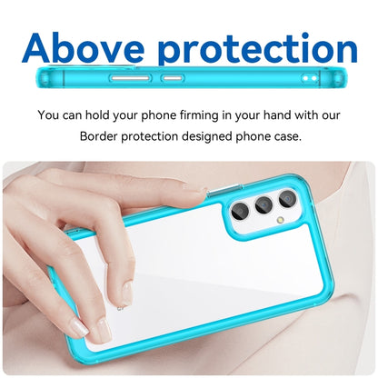 For Samsung Galaxy A25 5G Colorful Series Acrylic Hybrid TPU Phone Case(Transparent Blue) - Galaxy Phone Cases by buy2fix | Online Shopping UK | buy2fix