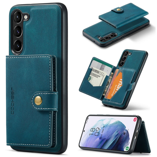 For Samsung Galaxy S24 5G JEEHOOD J01 Retro Magnetic Detachable Wallet Phone Case(Blue) - Galaxy S24 5G Cases by JEEHOOD | Online Shopping UK | buy2fix