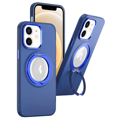 For iPhone 11 MagSafe 360 Rotate Ring Holder PC Phone Case(Dark Blue) - iPhone 11 Cases by buy2fix | Online Shopping UK | buy2fix