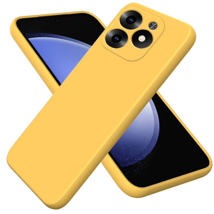 For Infinix Hot 40i Solid Color Liquid Silicone Dropproof Full Coverage Protective Case(Yellow) - Infinix Cases by buy2fix | Online Shopping UK | buy2fix