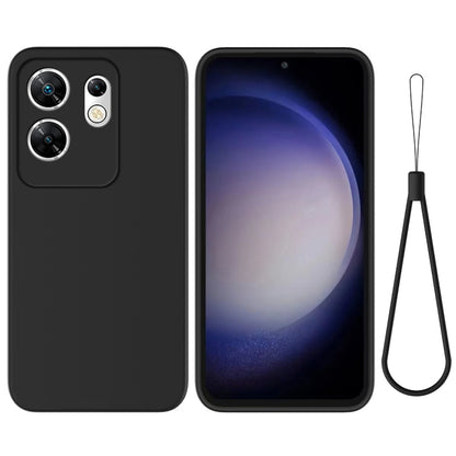 For Infinix Zero 30 4G Solid Color Liquid Silicone Dropproof Full Coverage Protective Case(Black) - Infinix Cases by buy2fix | Online Shopping UK | buy2fix