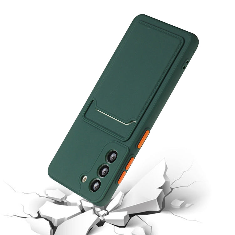 For Samsung Galaxy S24+ / S25+ Card Slot Design Shockproof TPU Phone Case(Dark Green) - Galaxy S24+ 5G Cases by buy2fix | Online Shopping UK | buy2fix