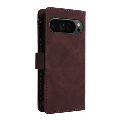 For Google Pixel 9 Pro Multifunctional Multi-Card Wallet Phone Leather Case(Coffee) - Google Cases by buy2fix | Online Shopping UK | buy2fix