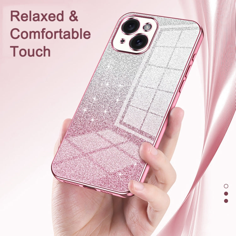 For iPhone 16 Pro Gradient Glitter Powder Electroplated Phone Case(Pink) - iPhone 16 Pro Cases by buy2fix | Online Shopping UK | buy2fix