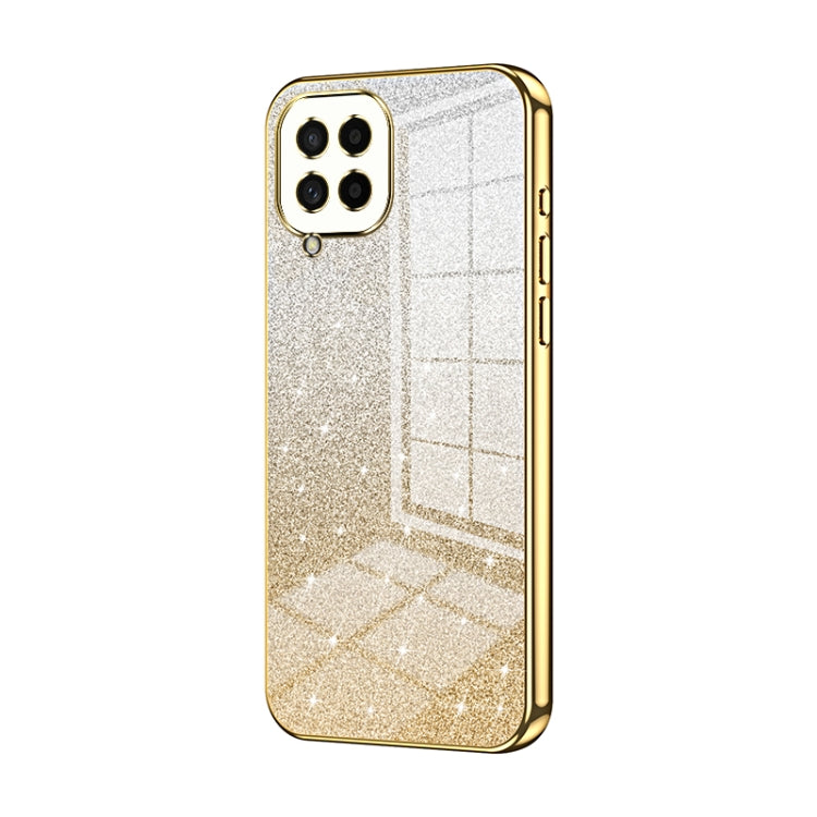 For Samsung Galaxy M53 5G Gradient Glitter Powder Electroplated Phone Case(Gold) - Galaxy Phone Cases by buy2fix | Online Shopping UK | buy2fix