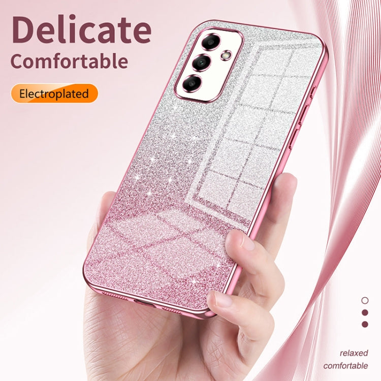 For Samsung Galaxy A22 5G / A22s Gradient Glitter Powder Electroplated Phone Case(Pink) - Galaxy Phone Cases by buy2fix | Online Shopping UK | buy2fix