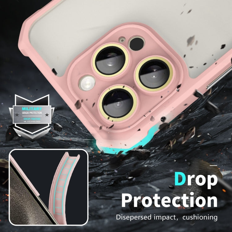 For iPhone 16 Pro Max Shockproof Acrylic Phone Case with Lens Glass Film(Pink) - iPhone 16 Pro Max Cases by buy2fix | Online Shopping UK | buy2fix