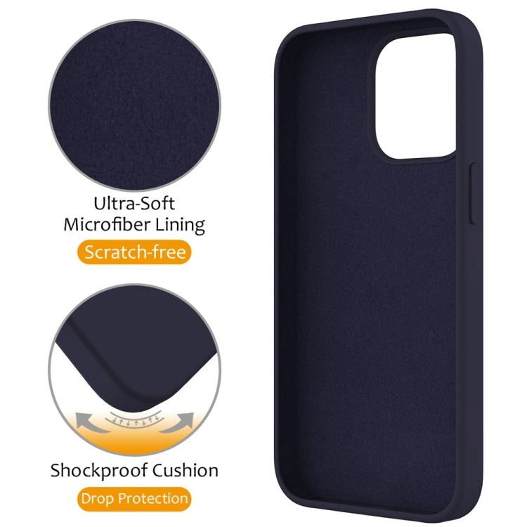 For iPhone 16 Pro Max Liquid Silicone MagSafe Magnetic Phone Case with Ring Holder(Midnight Blue) - iPhone 16 Pro Max Cases by buy2fix | Online Shopping UK | buy2fix