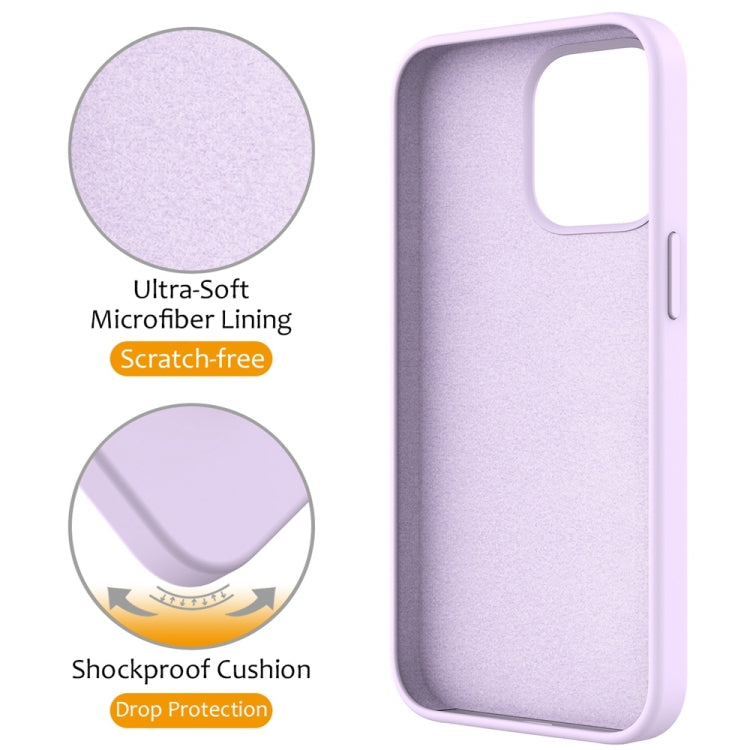 For iPhone 16 Pro Liquid Silicone MagSafe Magnetic Phone Case with Ring Holder(Lilac Purple) - iPhone 16 Pro Cases by buy2fix | Online Shopping UK | buy2fix