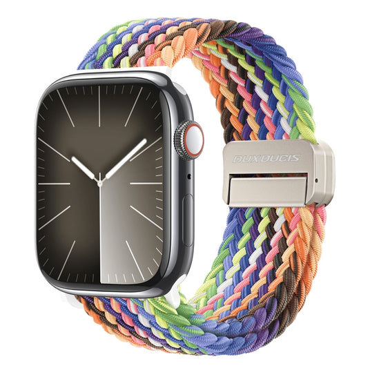 For Apple Watch Series 9 41mm DUX DUCIS Mixture Pro Series Magnetic Buckle Nylon Braid Watch Band(New Rainbow) - Watch Bands by DUX DUCIS | Online Shopping UK | buy2fix